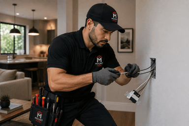 Mount Mob installer working with a power drill